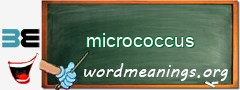 WordMeaning blackboard for micrococcus